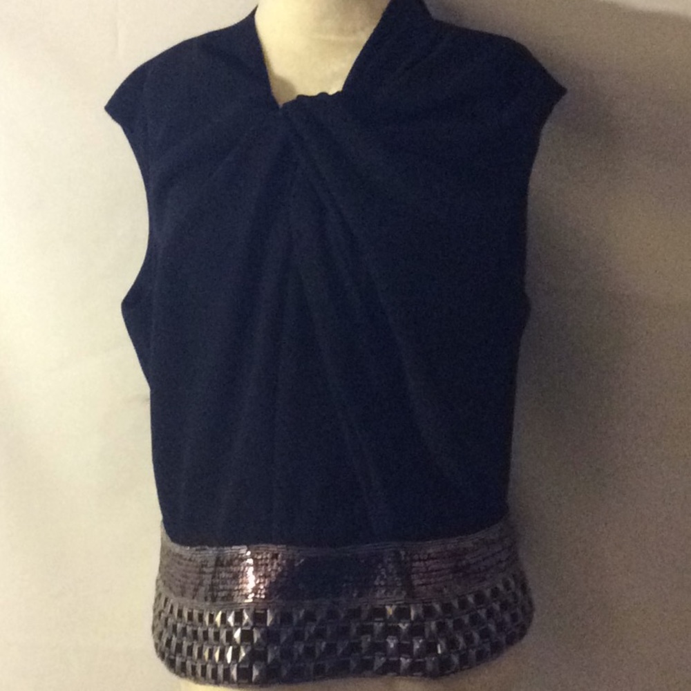 COPY - NWT Carmen Marc Valvo black evening blouse # 14